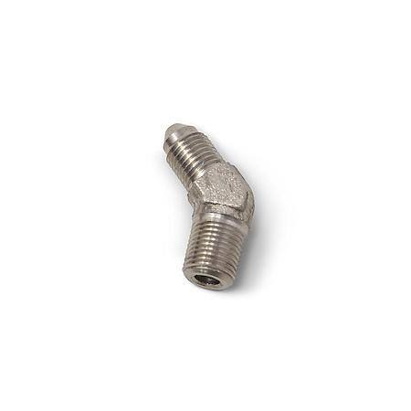 3 AN Male 45 Deg To 1/8" NPT Male Adapter Steel Endura Finish