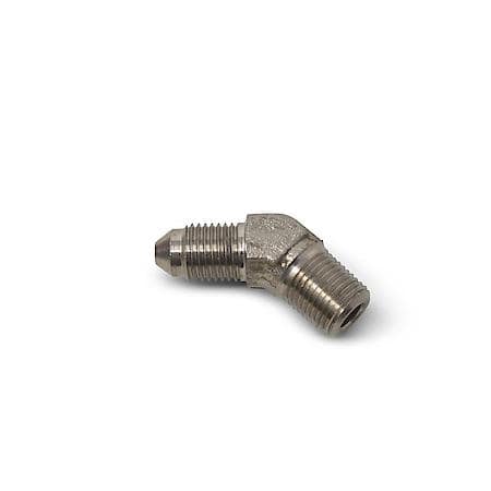 3 AN Male 45 Deg To 1/8" NPT Male Adapter Steel Endura Finish