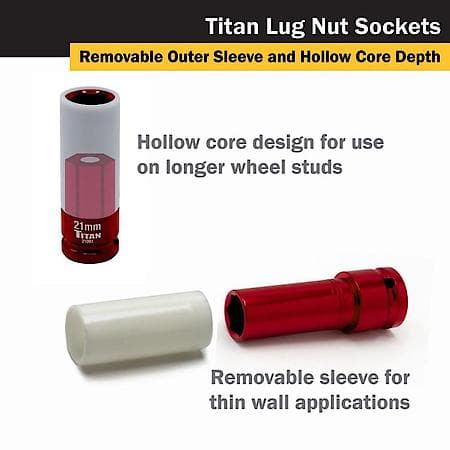 Lug Nut Socket - 1/2" Drive, 21 Mm, Non-Marring, 6 Point
