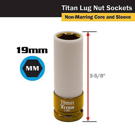 Lug Nut Socket - 1/2" Drive, 19 Mm, Non-Marring, 6 Point