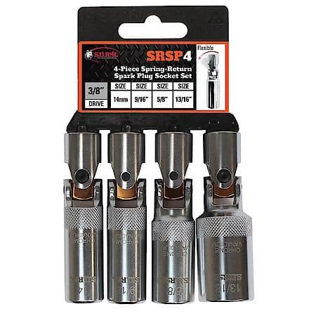 4 pc. 3/8 Drive Spring-Return Spark Plug Socket Set