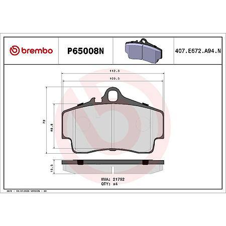 Premium NAO Ceramic OE Equivalent Disc Brake Pad Set - Rear