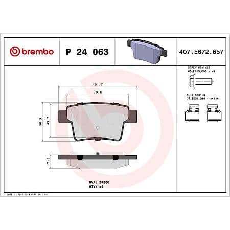 Premium Low-Met OE Equivalent Disc Brake Pad Set - Rear