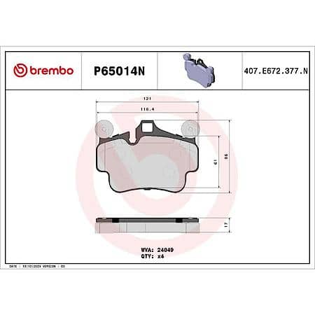 Premium NAO Ceramic OE Equivalent Disc Brake Pad Set