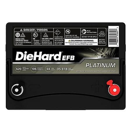 Enhanced Flooded Battery: 35 Group Size, 620 CCA, 105 Minute Reserve Capacity