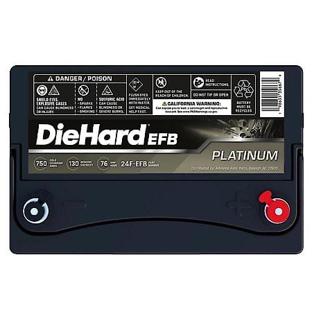 Enhanced Flooded Battery: 24F Group Size, 750 CCA, 130 Minute Reserve Capacity