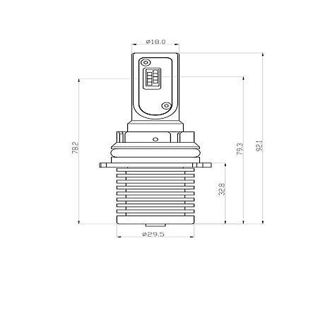 Headlight Bulb: 9004, LED Bulb, 18 Watt, 7.5 To 16 Volt, 6000 Lumens, Set Of 2