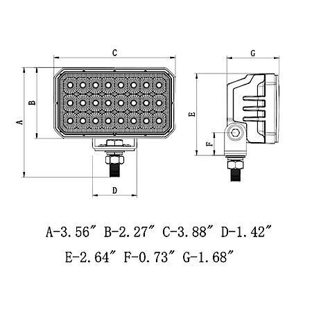 Work Light: For Any Jobsite, 3.88 Inch x 2.77 Inch Rectangular, Pedestal Mount, Flood Beam
