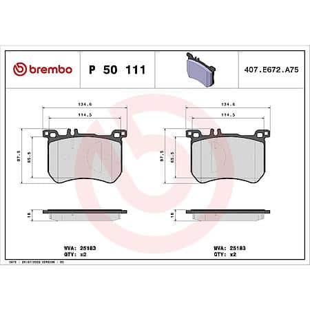 Premium Low-Met OE Equivalent Disc Brake Pad Set - Front