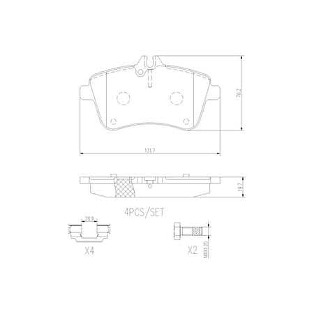 Premium NAO Ceramic OE Equivalent Disc Brake Pad Set - Front