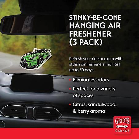 Stinky-Be-Gone Hanging Car Air Freshener : JDM Squash Scent, 3-Pack