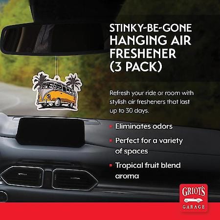 Stinky-Be-Gone Hanging Car Air Freshener : Monkey Gas Scent, 3-Pack
