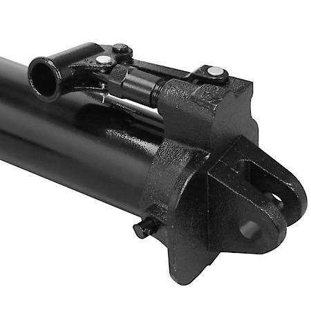 Hydr Long Ram Jack w Single Piston Pump and Clevis Base: 8T 16,000 lb Capacity