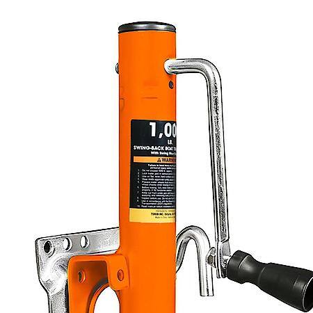 1000LB Orange Trailer Jack w Wheel, HD Swivel, 10" Lift, Bolt-on Trailer Tongue