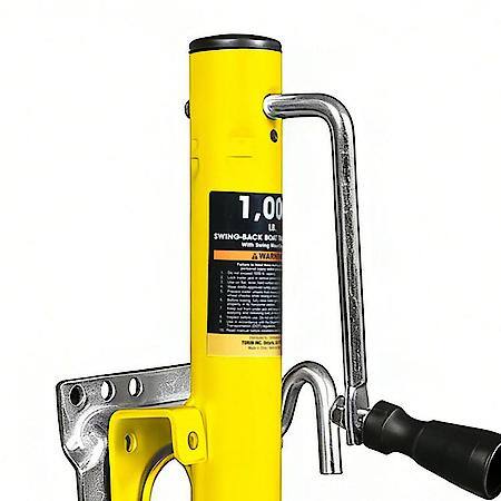 1000LB Yellow Trailer Jack w Wheel, HD Swivel, 10" Lift, Bolt-on Trailer Tongue