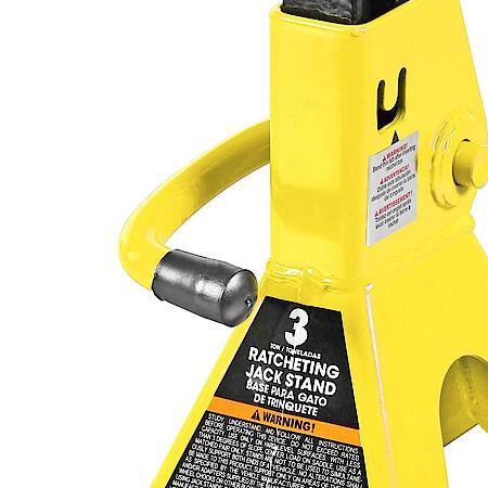 3T (6,600LB) Jack Stands, with Adj Lock Car Jack Stand, Yellow, 2 Pk