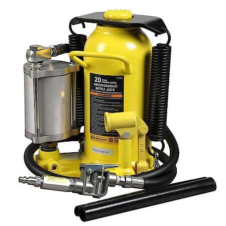 Welded Pneumatic Air Hydraulic Car Bottle Jack with Aluminum Alloy Pump Yellow