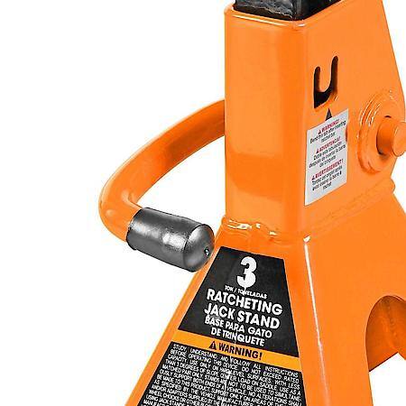 3T (6,600LB) Jack Stands, with Adj Lock Car Jack Stand, Orange, 2 Pk