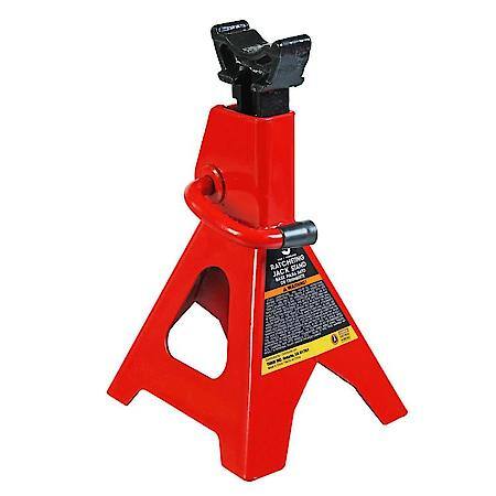 3T (6,600LB) Jack Stands, with Adj Lock Car Jack Stand, Red, 2 Pk