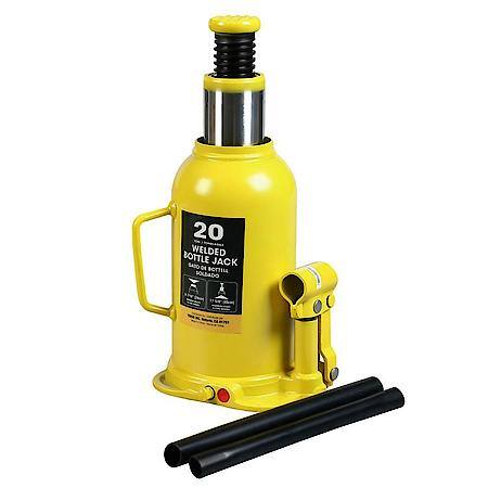 Welded Hydraulic Car Bottle Jack for Auto Repair and House Lift, 20 Ton,Yellow