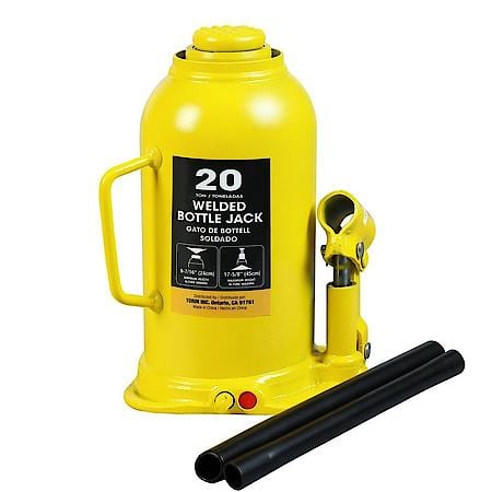 Welded Hydraulic Car Bottle Jack for Auto Repair and House Lift, 20 Ton,Yellow