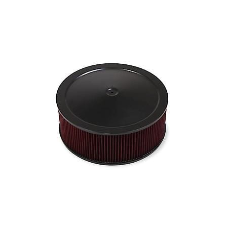 4500 Drop Base Air Cleaner Black with 6" Red Washable Gauze Filter