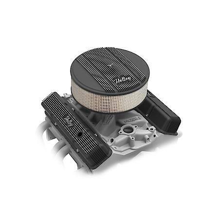 Valve Covers - Vintage Series - Finned - SBC - Satin Black Machined