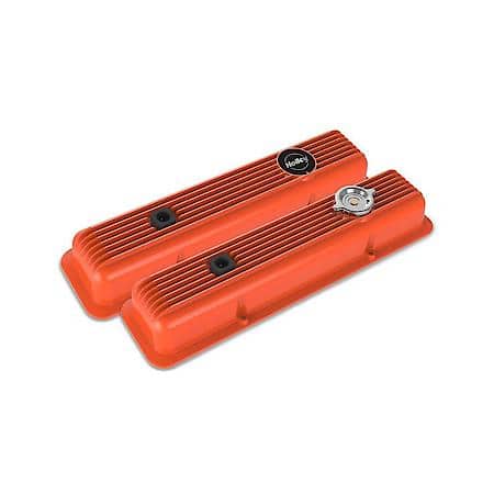 Valve Covers - Muscle Series - Finned - SBC - Factory Orange