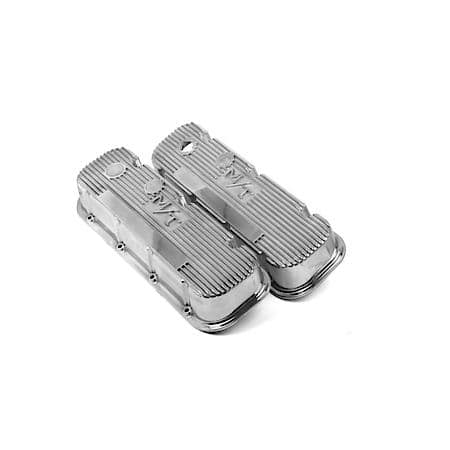 M/T Valve Covers - Vintage Style - Finned - BBC - Polished