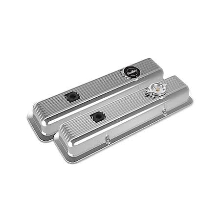 Valve Covers - Muscle Series - Finned - SBC - Polished