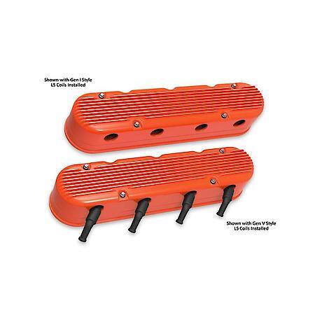 2-Piece Finned Valve Cover - Gen III/IV LS - Factory Orange Machined