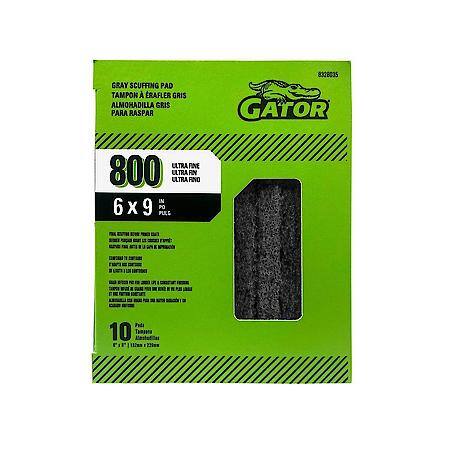 6 x 9-in Scuff Pad, 10 Pack, 800 Grit, Aluminum Oxide