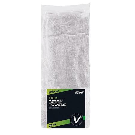 Cotton Terry Cloth Multi-Purpose Towels : 14" x 17", 24 Pack