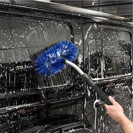 Deluxe 10" Car Wash Brush with Telescoping Pole & Water Flow