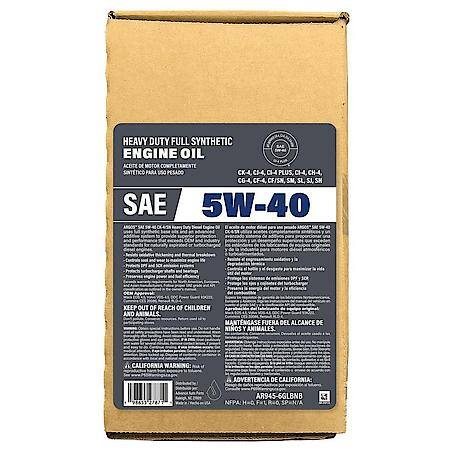 5W-40 Full Synthetic Heavy Duty Diesel Engine Oil: Improves Fuel Economy, 6 Gallon