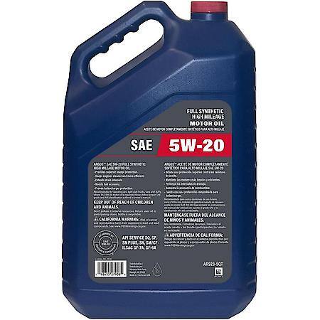 High Mileage 5W-20 Full Synthetic Motor Oil: Reduces Oil Consumption, 5 Quart