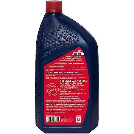 High Mileage 5W-20 Conventional Motor Oil: Helps Restore Seal Condition, 1 Quart