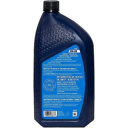 5W-20 Conventional Motor Oil: Low-Speed Pre-Ignition Control, 1 Quart