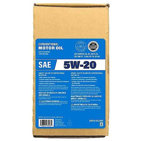 5W-20 Conventional Motor Oil: Prevents Low-Speed Pre-Ignition, 6 Gallon