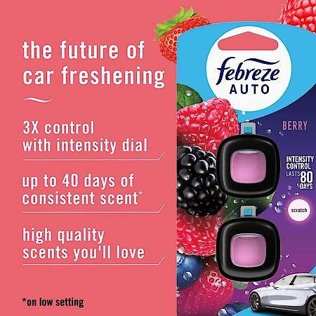 Auto Car Vent Clip Air Freshener, Berry scent, 2 ct.