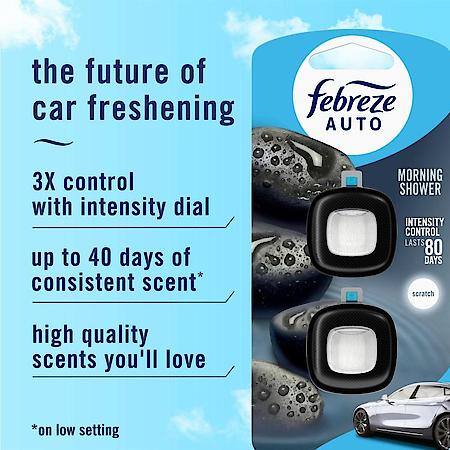 Auto Vent Clip Air Freshener, Morning Shower, 2 ct.