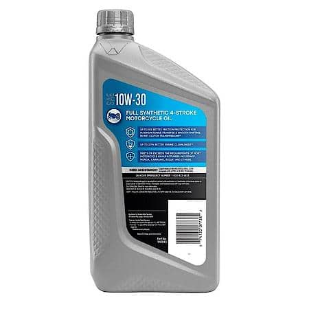 Full Synthetic 10W-30 Motorcycle Oil, Superior Friction Protection, 1 Quart