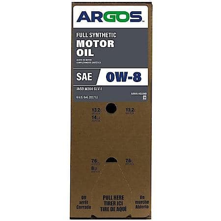 0W-8 Full Synthetic Motor Oil: 6 Gallon Box