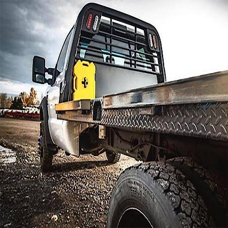 Fuel Can, Yellow, 2 Gallon, Bolt-On/Free Standing, Formulated Plastic EPA & CARB Compliant