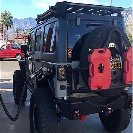 Fuel Can, Red, 2 Gallon, Bolt-On/Free Standing, Formulated Plastic EPA & CARB Compliant
