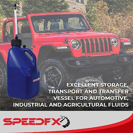 Blue, 5 Gallon Capacity, Plastic, With Filler Hose and Cap