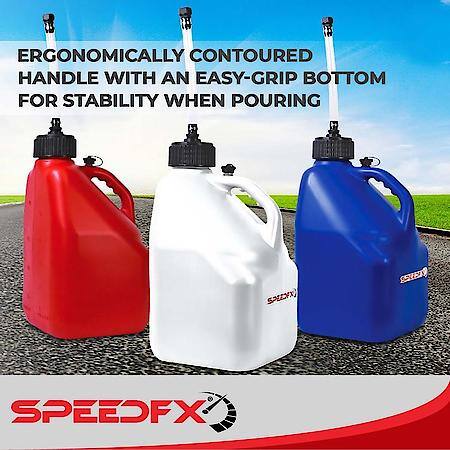 Blue, 5 Gallon Capacity, Plastic, With Filler Hose and Cap