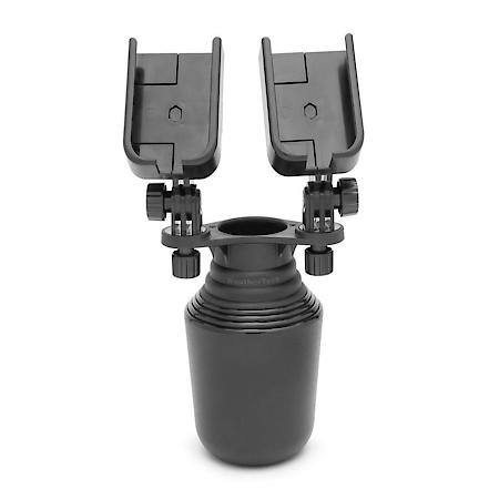 For Two Cell Phones Measuring 2-3/8"-3-3/8"W x 9/16"D, Rotating, Black