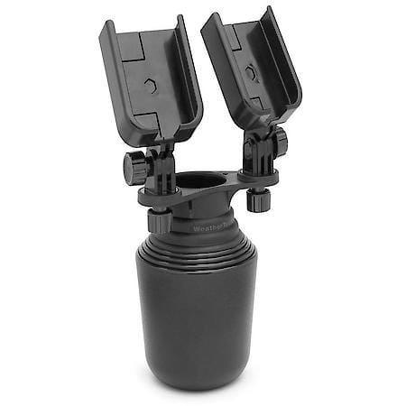 For Two Cell Phones Measuring 2-3/8"-3-3/8"W x 9/16"D, Rotating, Black