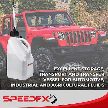 White, 5 Gallon Capacity, Plastic, With Filler Hose and Cap